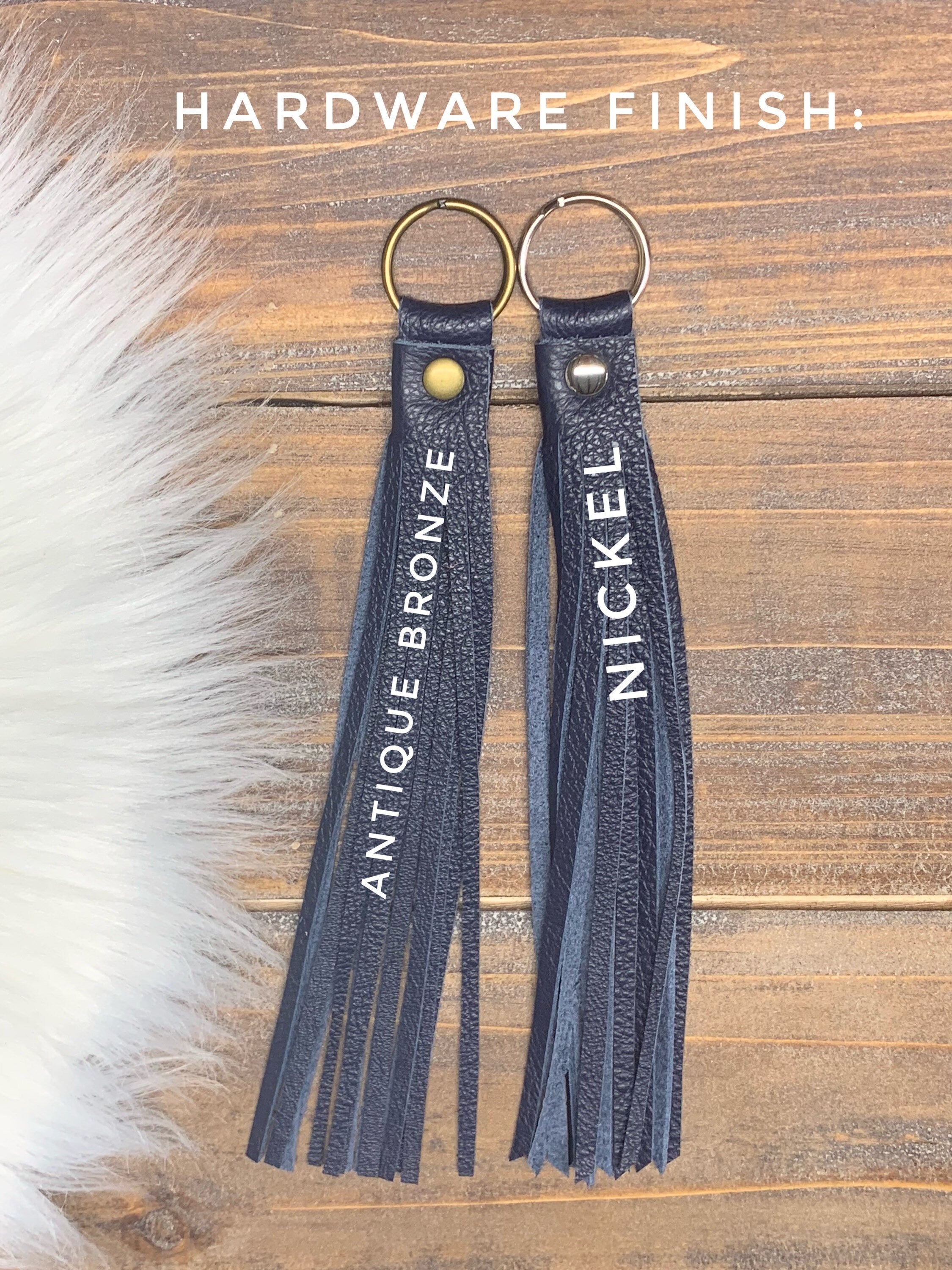 Leather hot sale keychain tassel